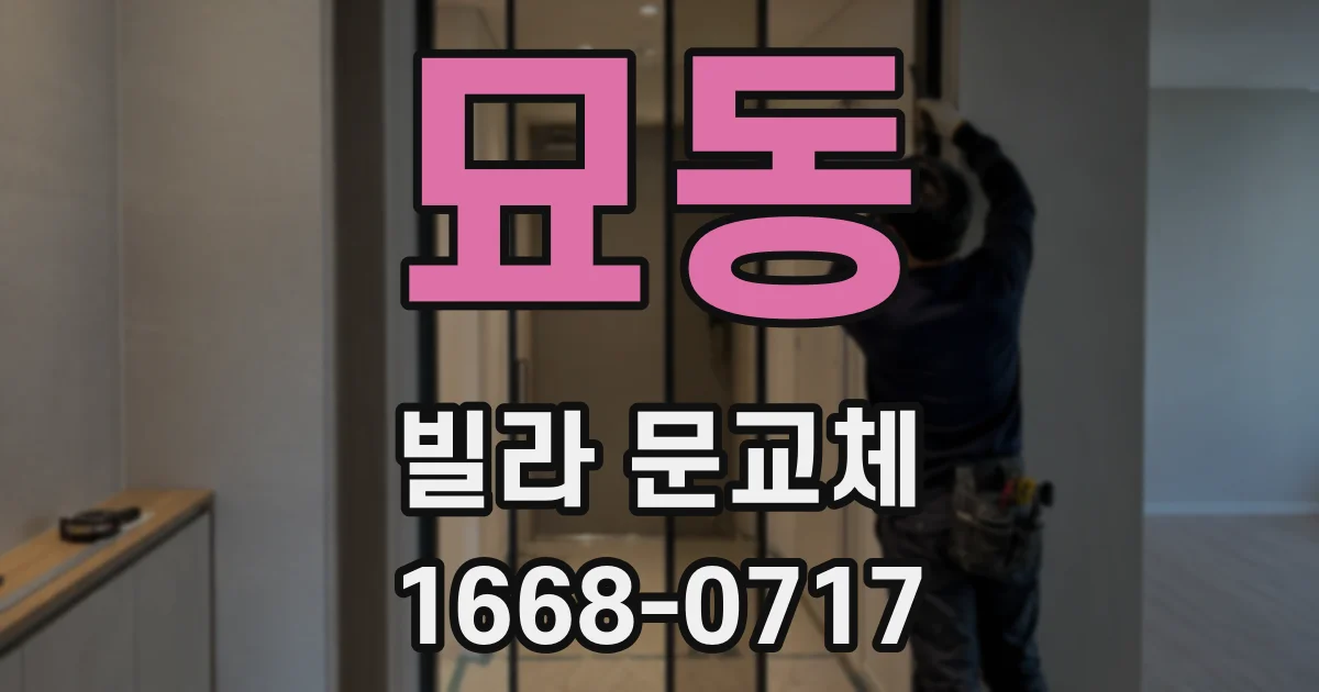 묘동 빌라 문교체