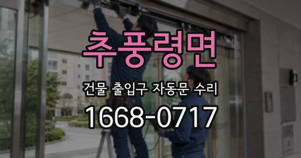 추풍령면 건물 출입구 자동문 수리