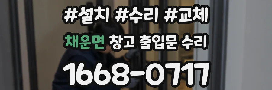 채운면 창고 출입문 수리