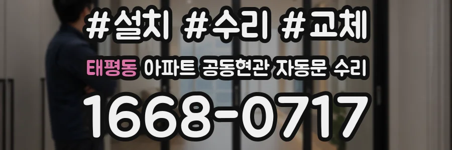 태평동 아파트 공동현관 자동문 수리