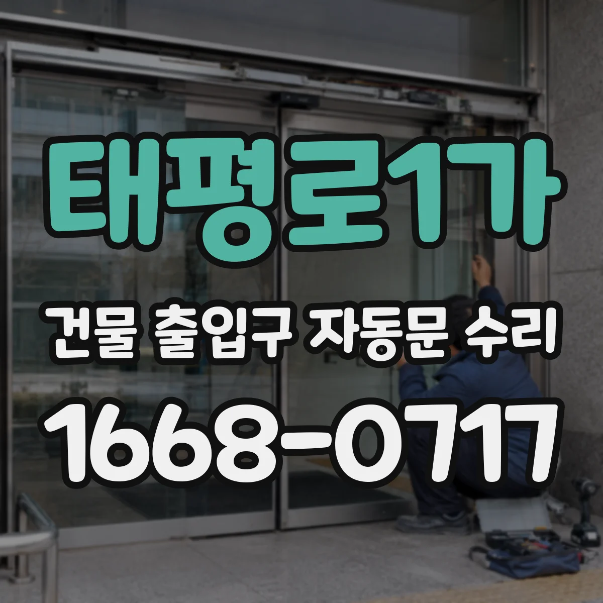 태평로1가 건물 출입구 자동문 수리