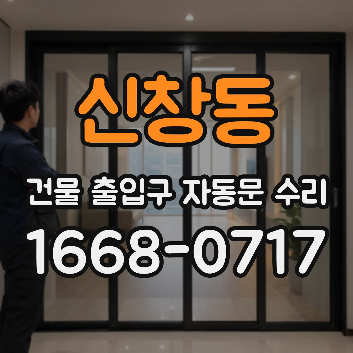 신창동 건물 출입구 자동문 수리