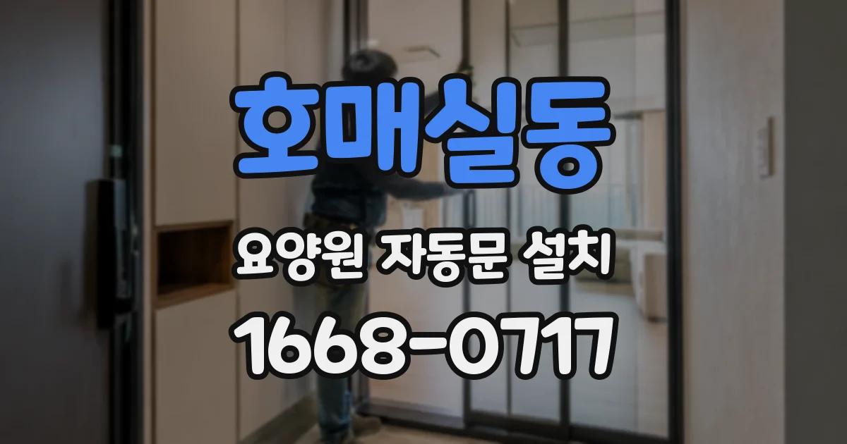 호매실동 요양원 자동문 설치