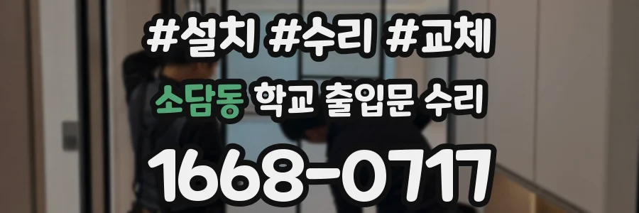 소담동 학교 출입문 수리
