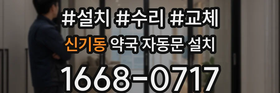 신기동 약국 자동문 설치