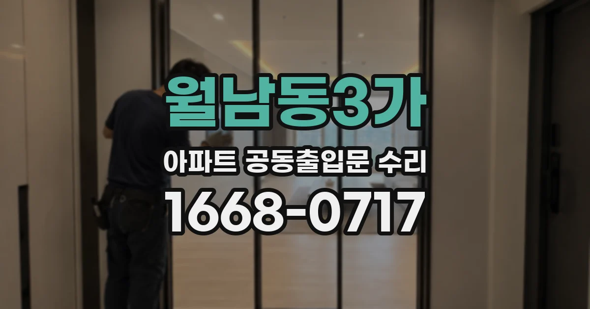 월남동3가 아파트 공동출입문 수리