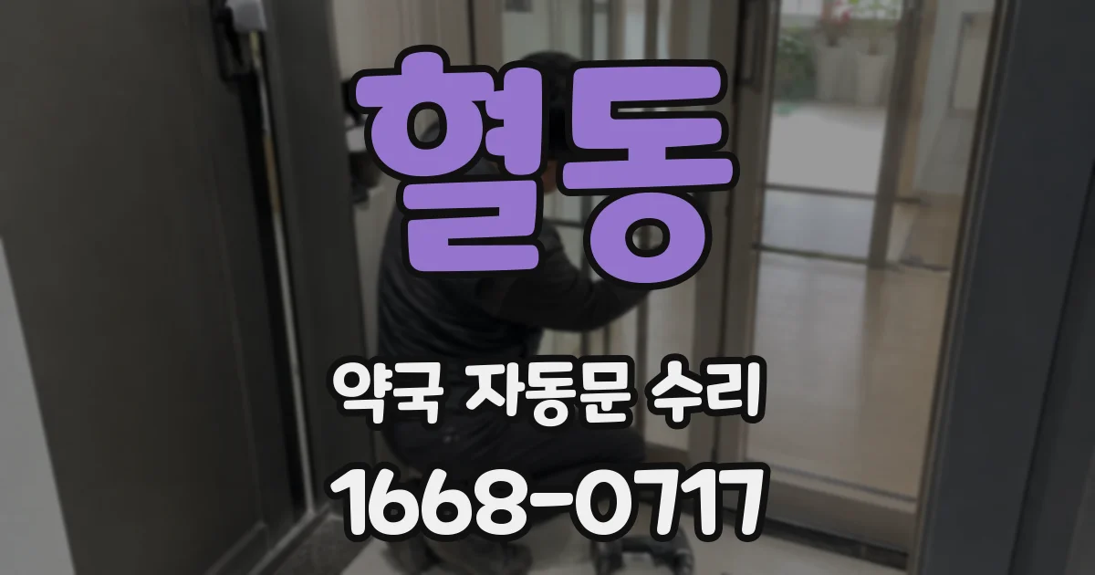 혈동 약국 자동문 수리