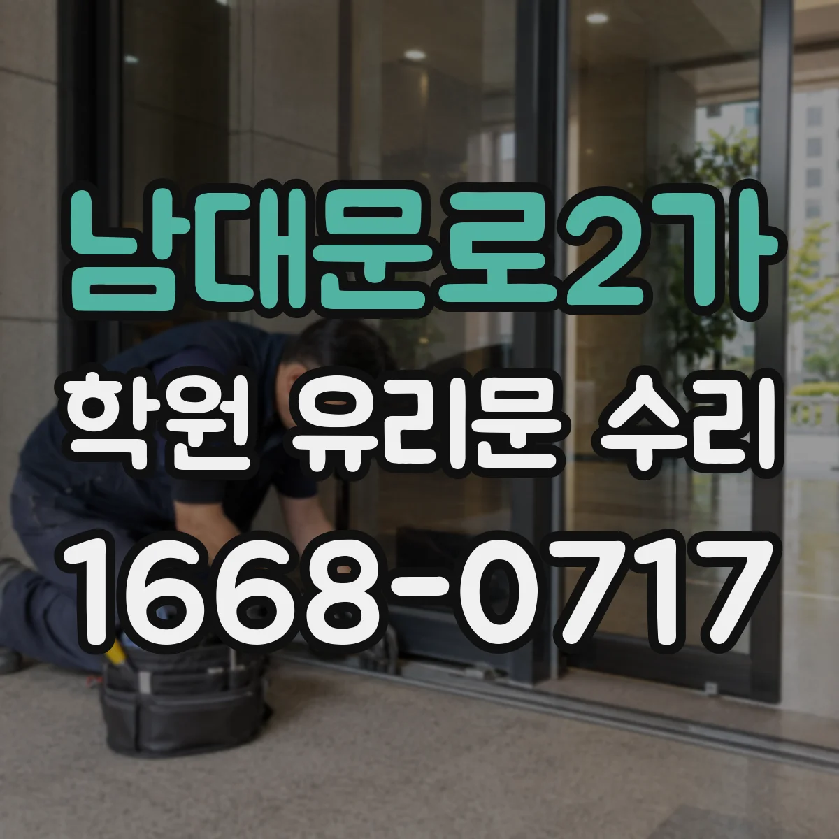 남대문로2가 학원 유리문 수리