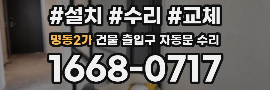 명동2가 건물 출입구 자동문 수리