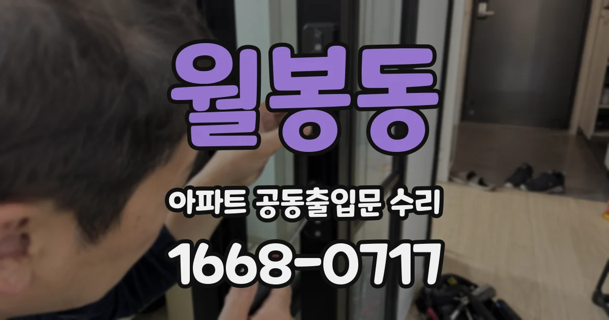 월봉동 아파트 공동출입문 수리