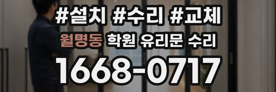 월명동 학원 유리문 수리