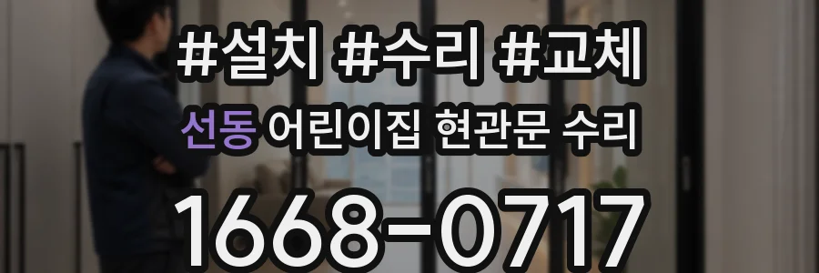선동 어린이집 현관문 수리