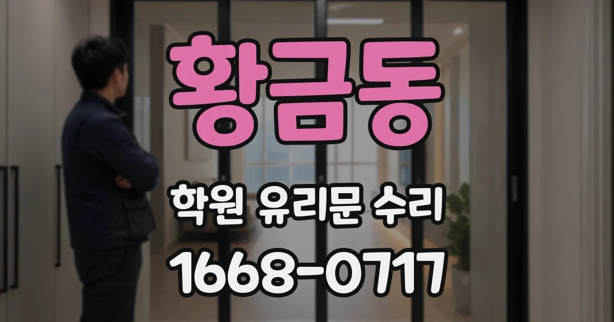 황금동 학원 유리문 수리