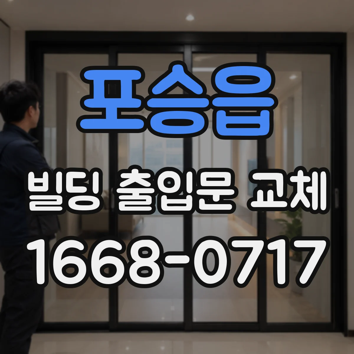 포승읍 빌딩 출입문 교체