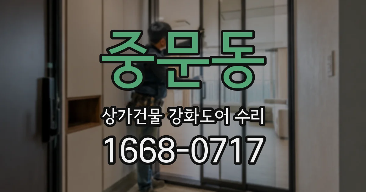 중문동 상가건물 강화도어 수리
