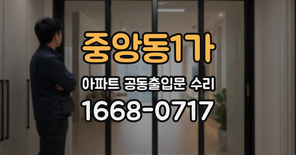 중앙동1가 아파트 공동출입문 수리