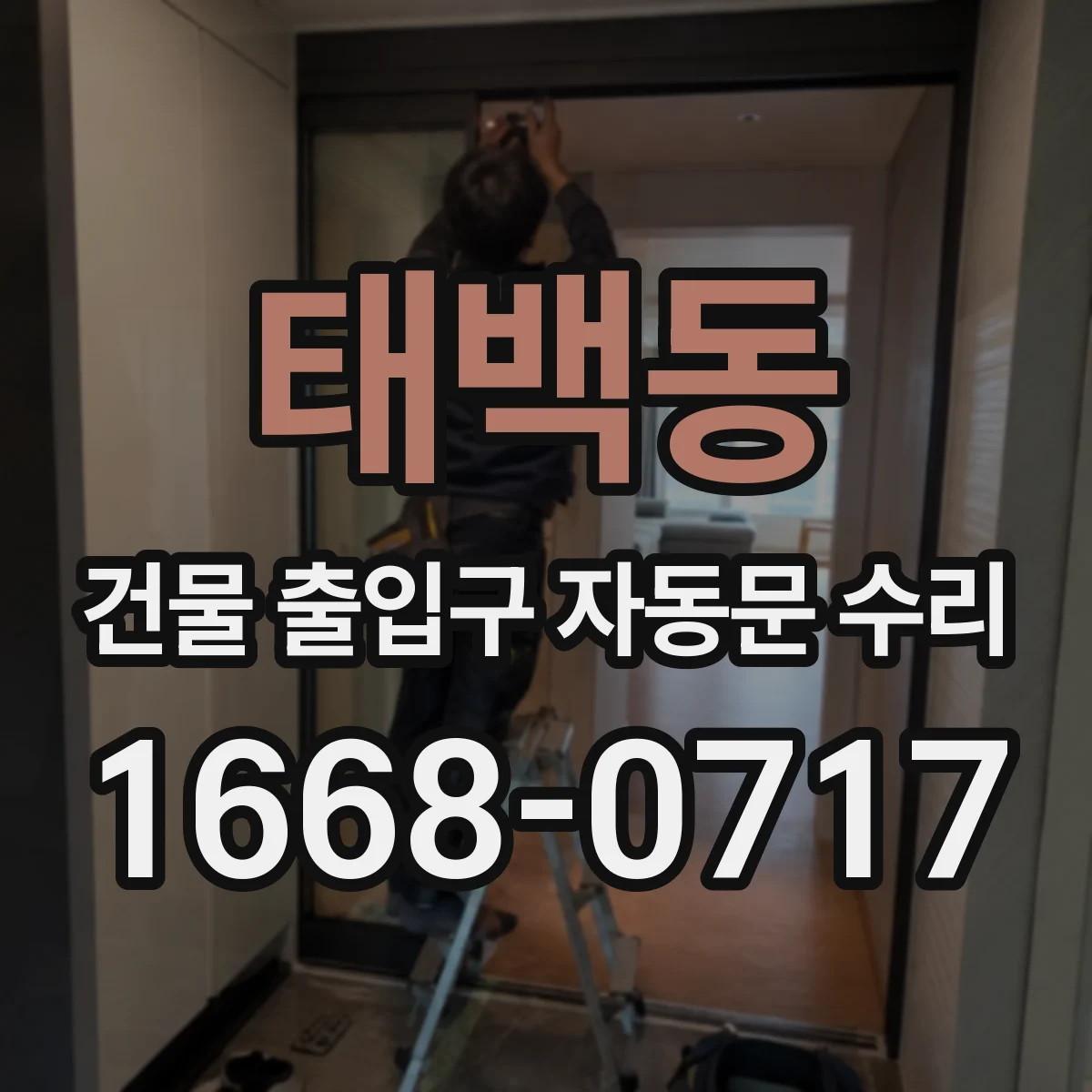 태백동 건물 출입구 자동문 수리