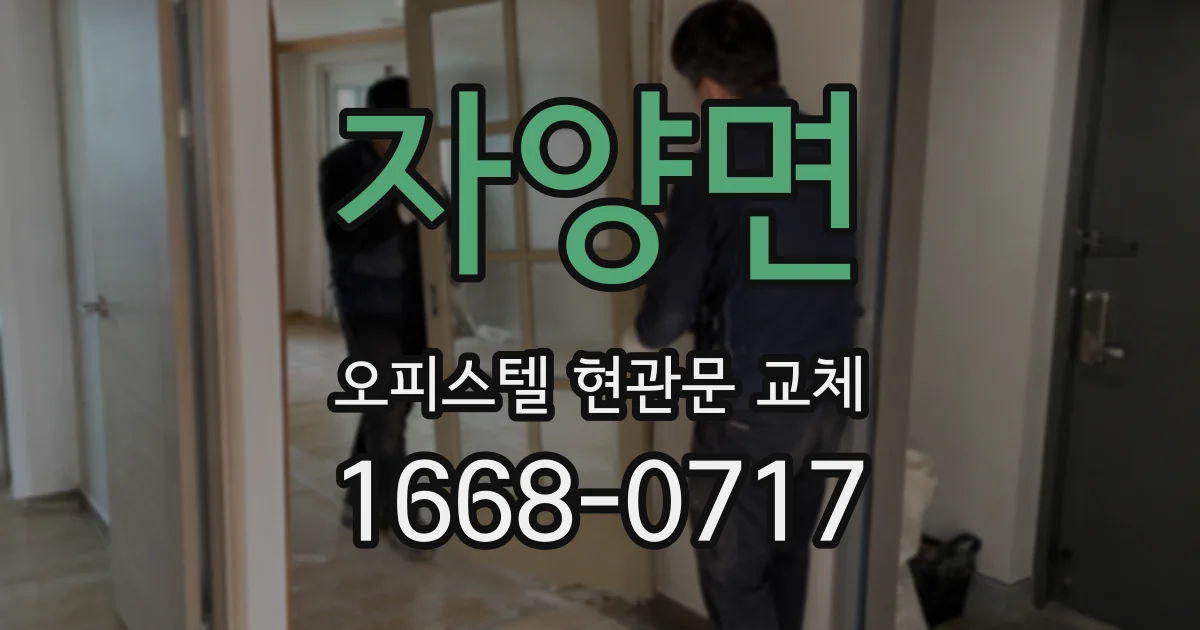 자양면 오피스텔 현관문 교체