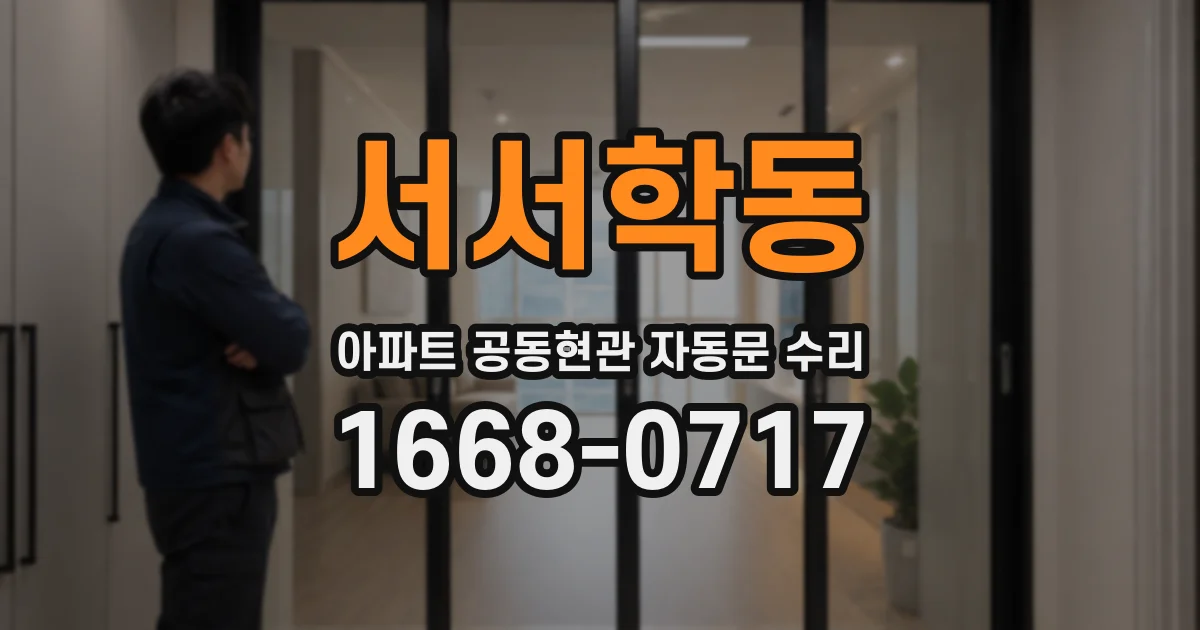 서서학동 아파트 공동현관 자동문 수리