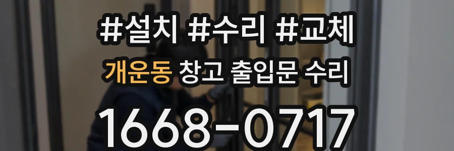 개운동 창고 출입문 수리