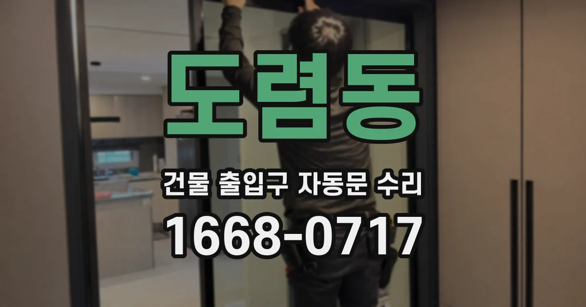 도렴동 건물 출입구 자동문 수리