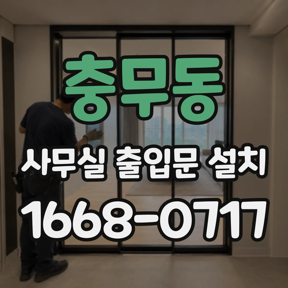 충무동 사무실 출입문 설치