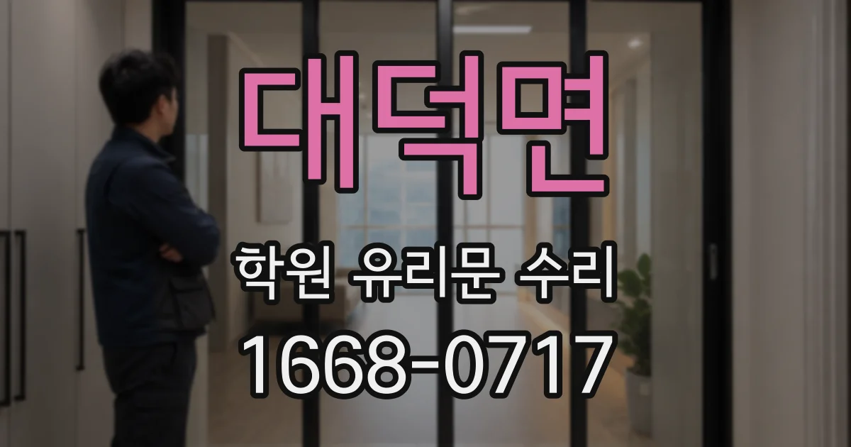 대덕면 학원 유리문 수리