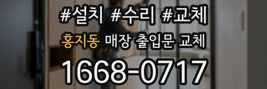 홍지동 매장 출입문 교체