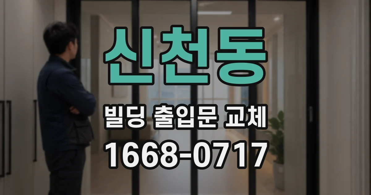 신천동 빌딩 출입문 교체