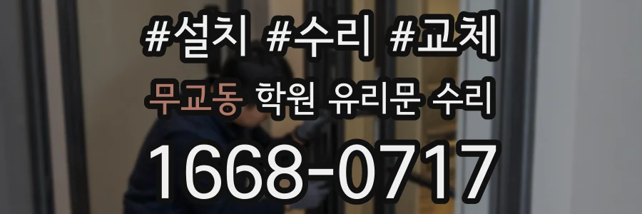 무교동 학원 유리문 수리
