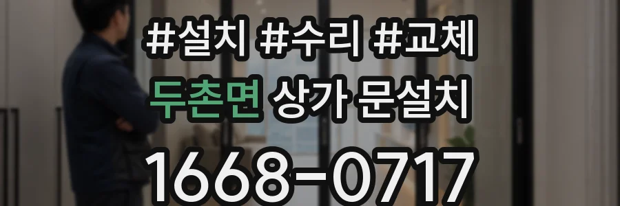 두촌면 상가 문설치