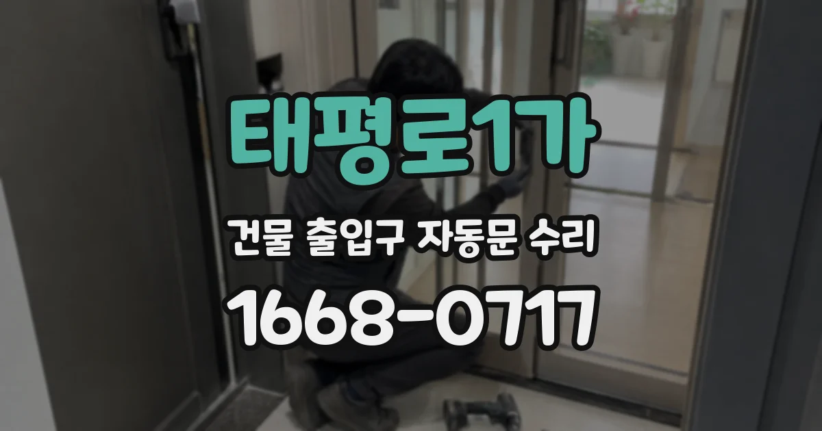 태평로1가 건물 출입구 자동문 수리