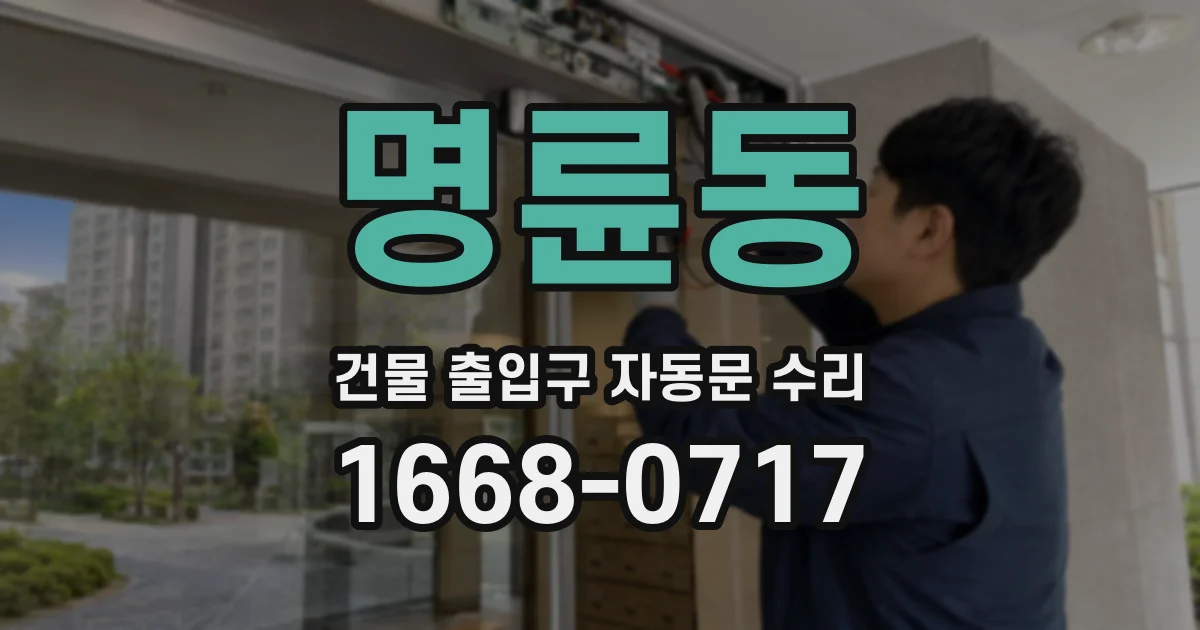 명륜동 건물 출입구 자동문 수리