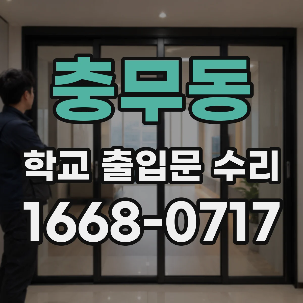 충무동 학교 출입문 수리