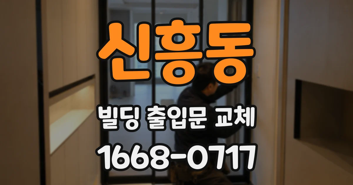 신흥동 빌딩 출입문 교체
