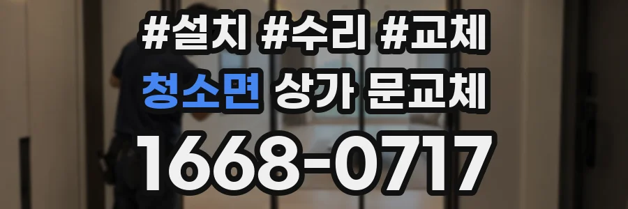 청소면 상가 문교체