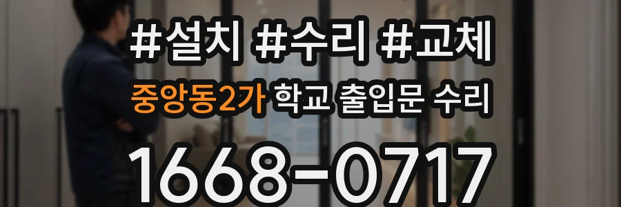 중앙동2가 학교 출입문 수리