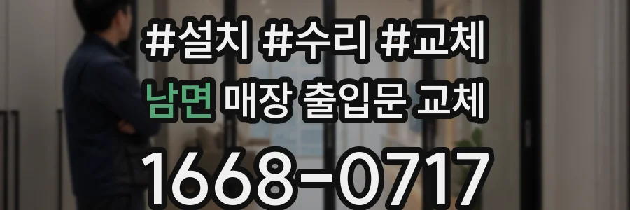 남면 매장 출입문 교체