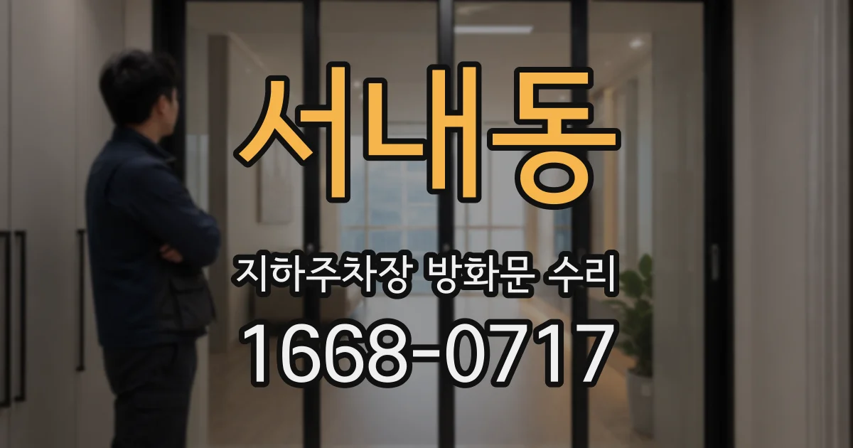 서내동 지하주차장 방화문 수리