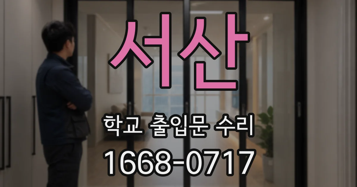 서산 학교 출입문 수리