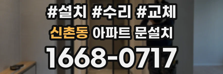 신촌동 아파트 문설치