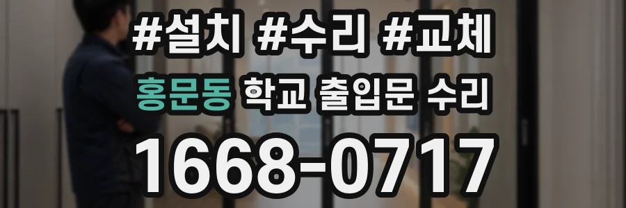 홍문동 학교 출입문 수리