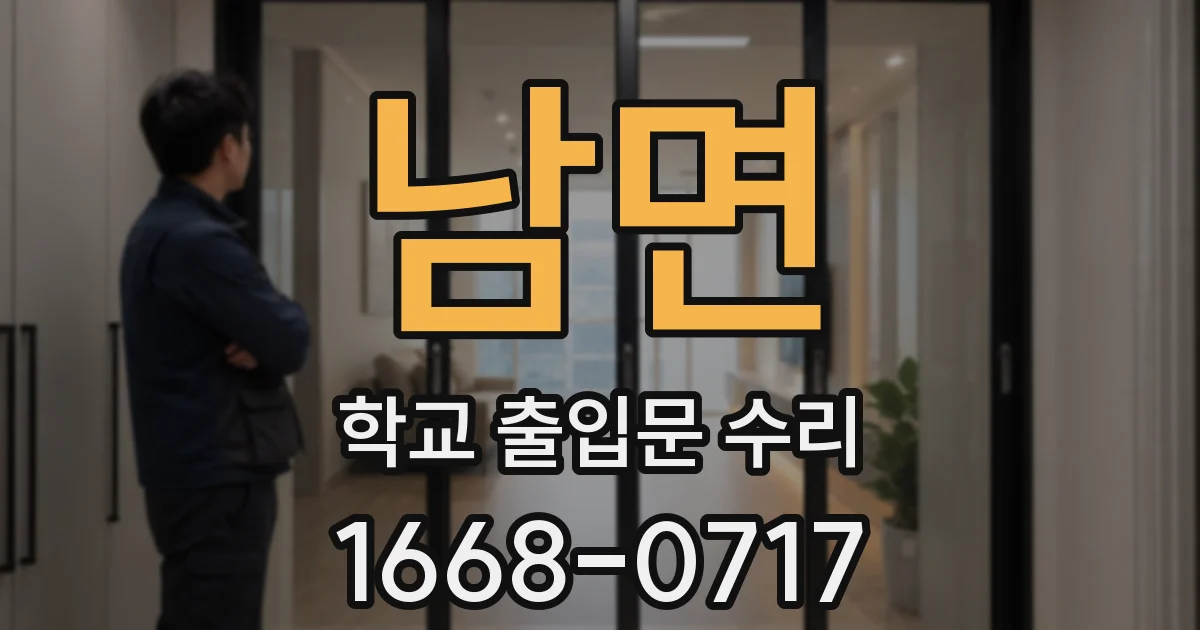 남면 학교 출입문 수리