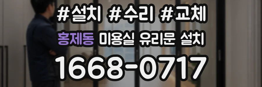 홍제동 미용실 유리문 설치