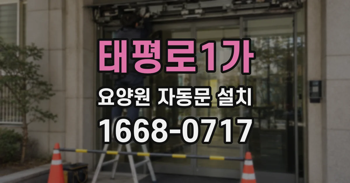 태평로1가 요양원 자동문 설치