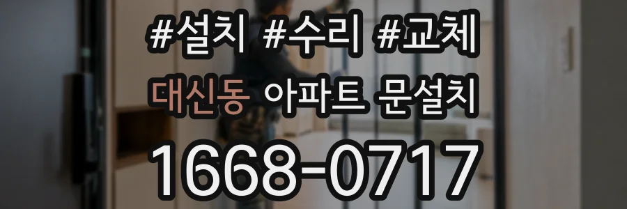 대신동 아파트 문설치
