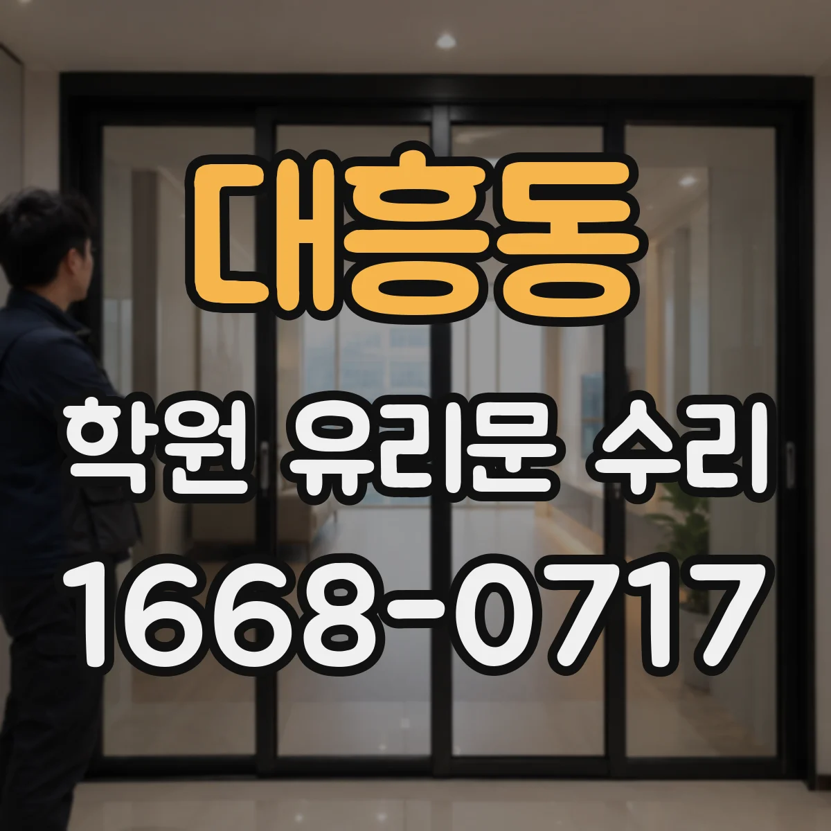 대흥동 학원 유리문 수리