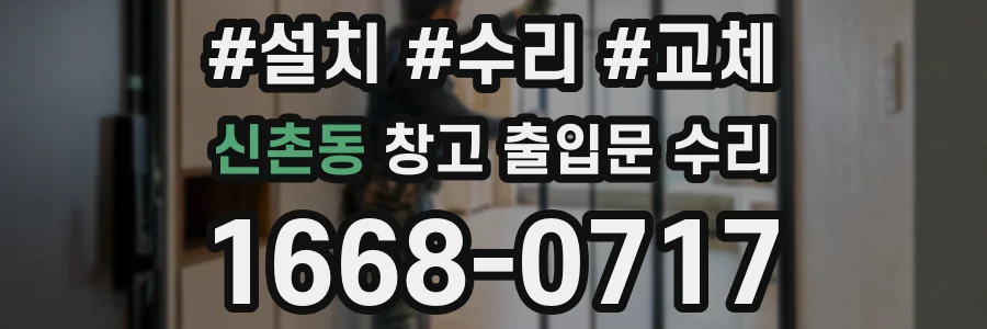 신촌동 창고 출입문 수리