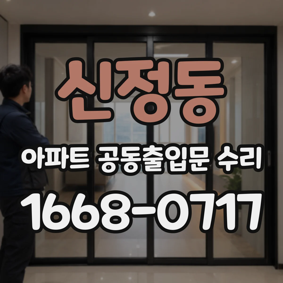 신정동 아파트 공동출입문 수리