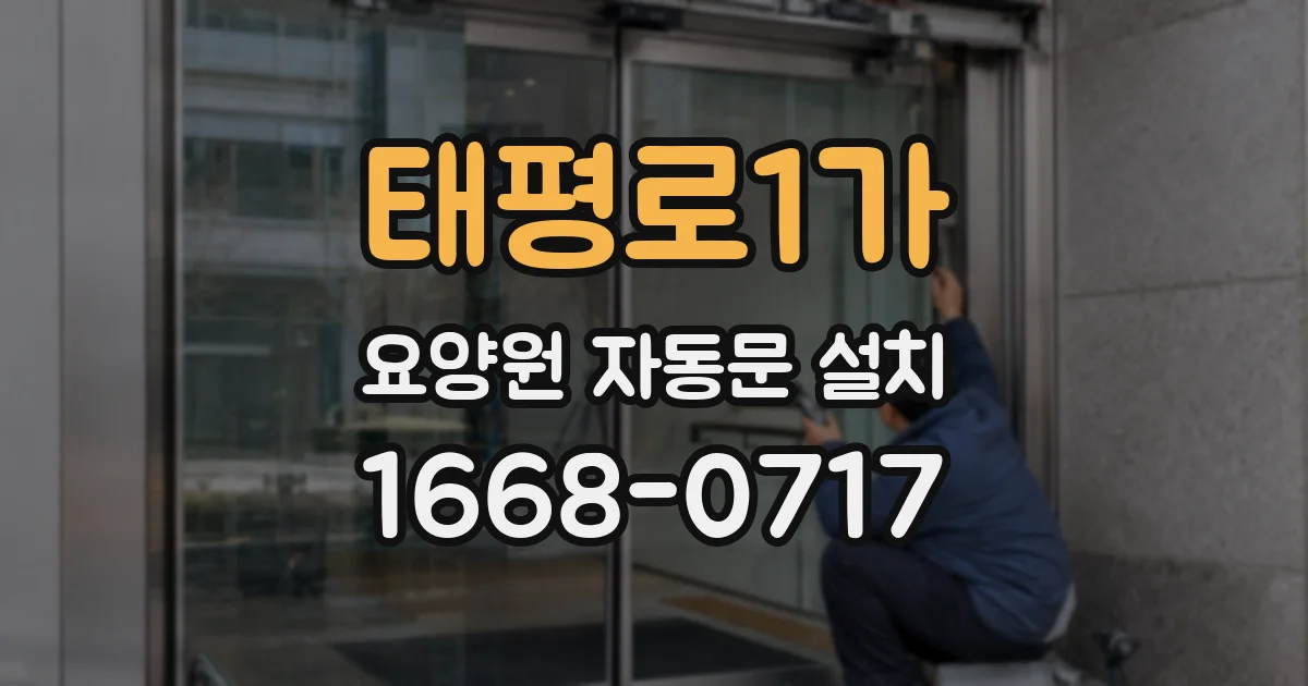 태평로1가 요양원 자동문 설치